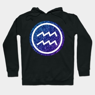 Blue Purple Glitter Zodiac - Aquarius Hoodie